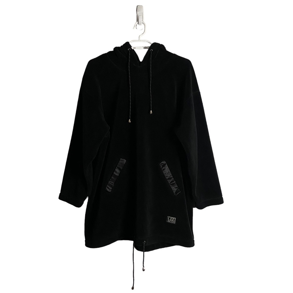 Liz Claiborne Women's Black Longline Fleece Hoodie